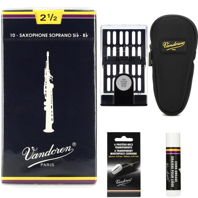 Vandoren SR2025 Traditional Soprano Saxophone Reeds with Reed Case
