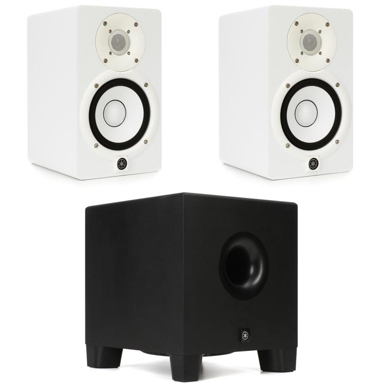 Yamaha HS5 White 5 inch Monitor Pair with HS8S Subwoofer Sweetwater