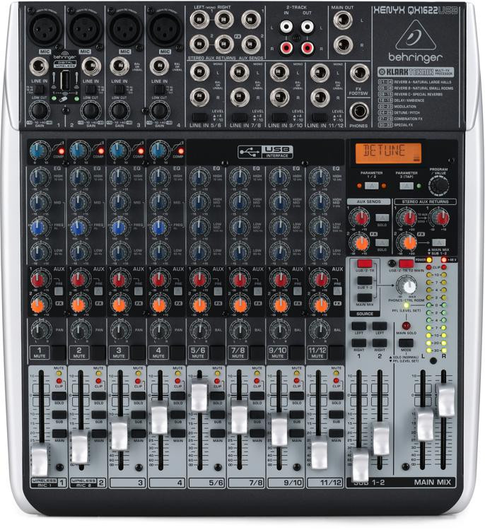 Behringer Xenyx QX1622USB Mixer with USB and Effects Sweetwater