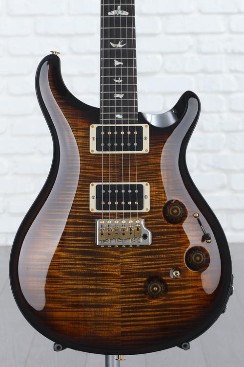 PRS Custom 24 Piezo Electric Guitar with Pattern Thin Neck Black Gold Wrap Burst 10Top