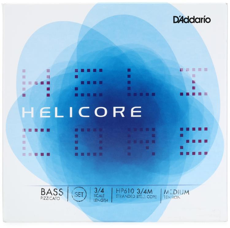D'Addario HP610 Helicore Pizzicato Double Bass String Set 3/4size