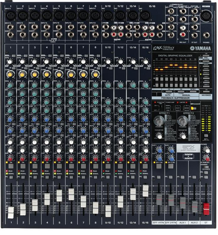 Yamaha EMX5016CF 16-channel 1000W Powered Mixer | Sweetwater