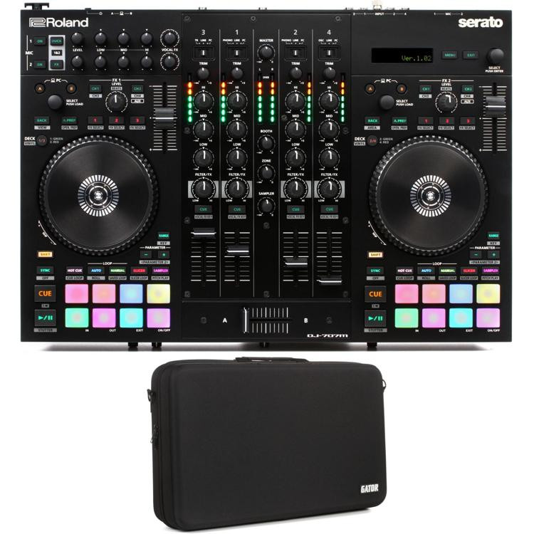 Roland DJ707M 4deck Serato DJ Pro Controller with Utility Case