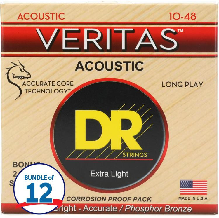 DR Strings VTA10 Veritas Phosphor Bronze Acoustic Guitar Strings
