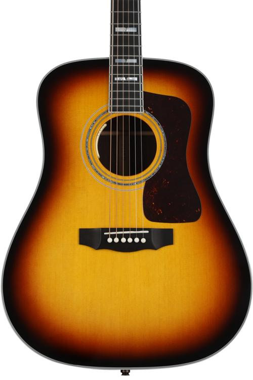 Guild D-55E Acoustic-Electric Guitar - Antique Sunburst Reviews ...