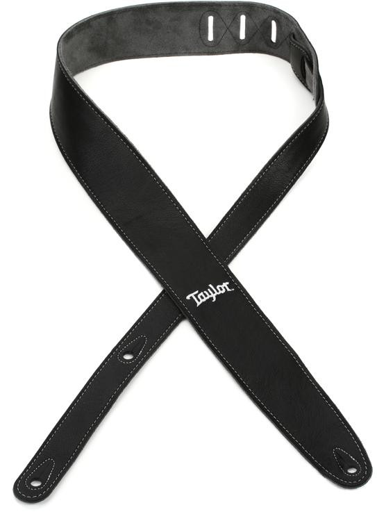 Taylor Leather/ Suede 2.5" Guitar Strap Black Sweetwater