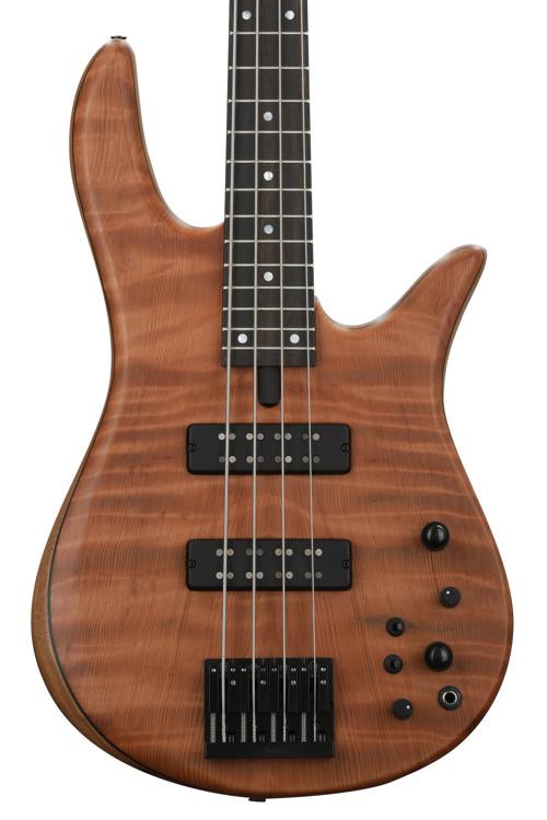 Fodera Monarch 4 Standard Special Bass Guitar Natural Flamed Redwood