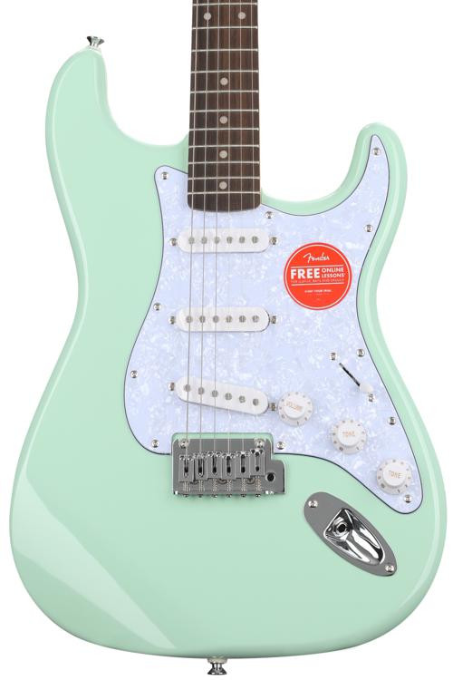 Squier Affinity Series Stratocaster - Surf Green with White Pearloid  Pickguard, Sweetwater Exclusive in the USA