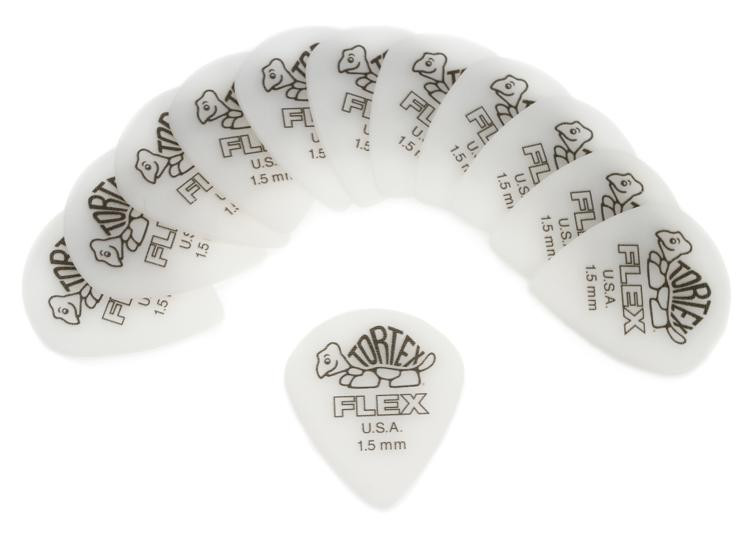 Dunlop Tortex Flex Jazz III XL Guitar Picks 1.50mm White (12pack