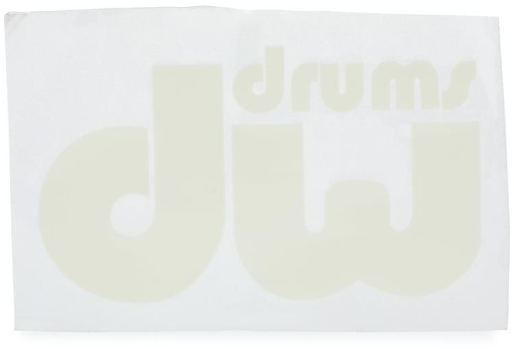 DW Bass Drum Sticker White Sweetwater
