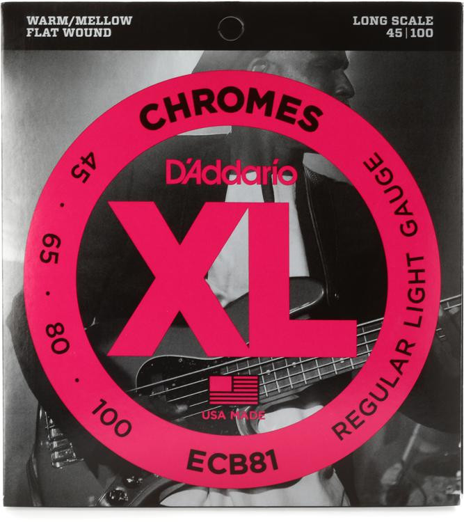 D\'Addario ECB81 Chromes平缠贝斯吉他弦- .045-.100光长尺度4弦图像1