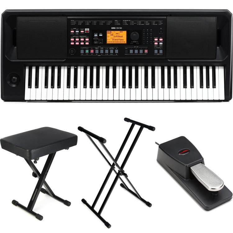 EK50 61key Arranger Keyboard Essentials Bundle Sweetwater