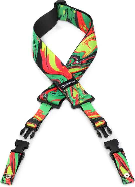 DiMarzio DD2241 Steve Vai ClipLock Guitar Strap Green Universe Sweetwater