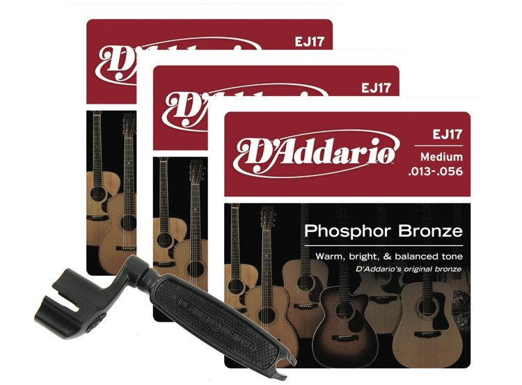 Daddario Ej17 Phosphor Bronze Acoustic Guitar Strings 013 056 Med 3 Pk Wwinder Sweetwater 7264