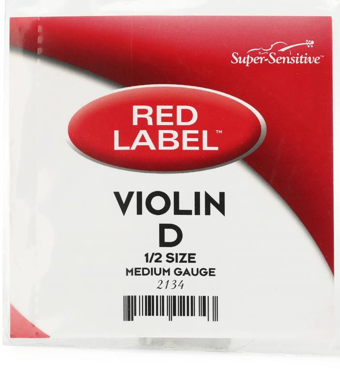 SuperSensitive 2134 Red Label Violin D String 1/2 Size Sweetwater