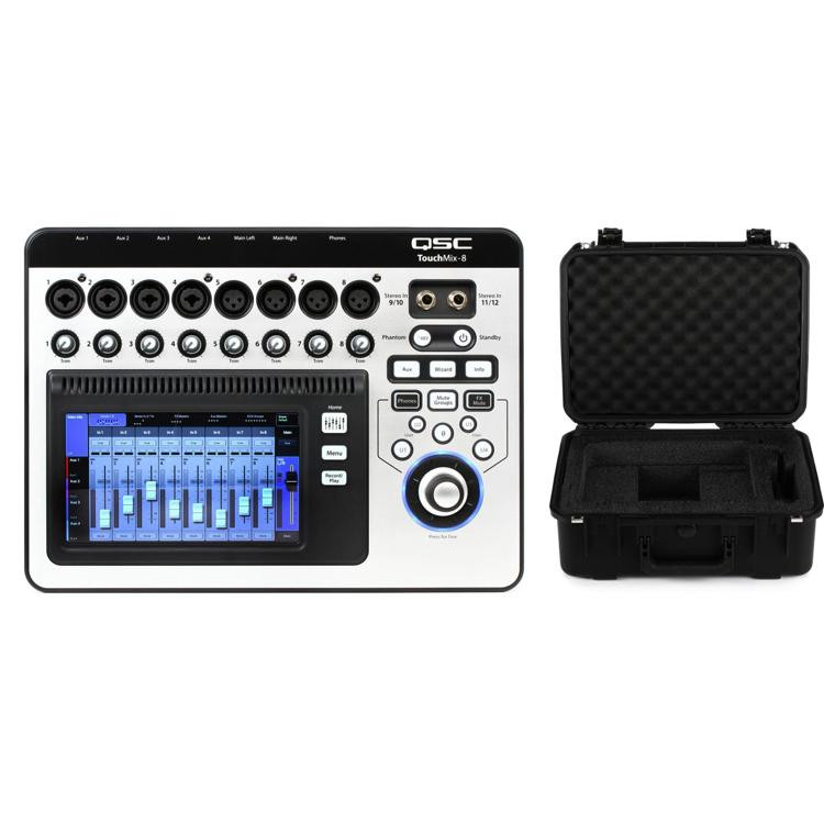 QSC TouchMix-8 14-channel Touchscreen Digital Mixer With Case | Sweetwater