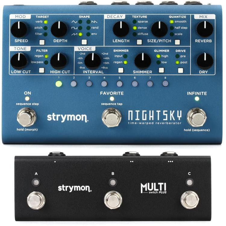 Strymon NightSky Time-warped Reverberator Pedal and Multi Switch Plus ...