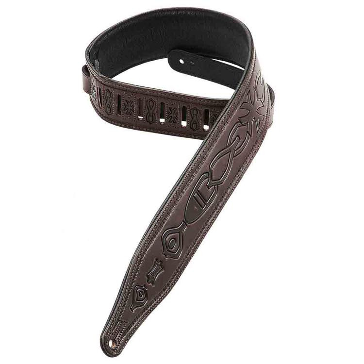 Levy's M17T02 VegTan Leather Guitar Strap Dark Brown Sweetwater