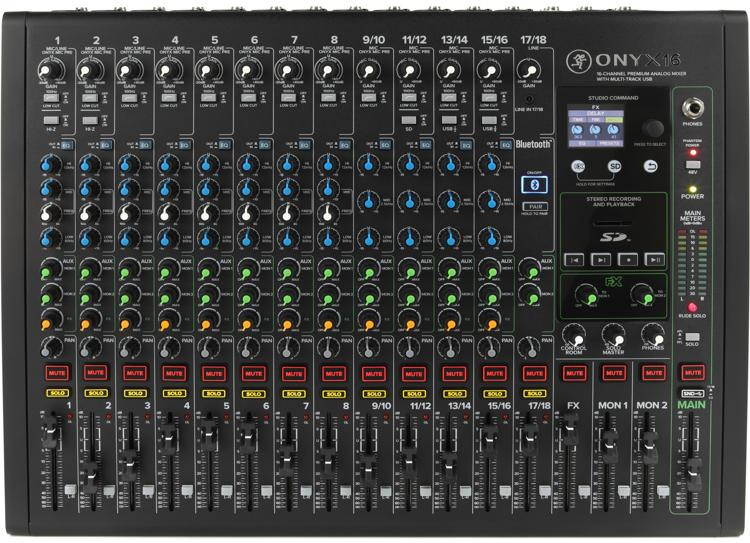 Mackie Onyx16 16channel Analog Mixer with Multitrack USB Sweetwater