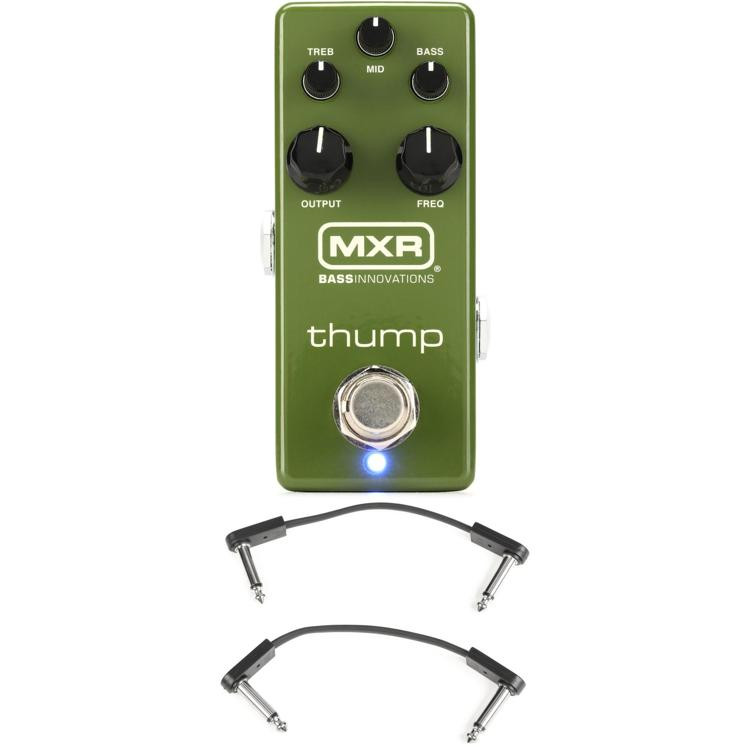 MXR Thump Bass Preamp Pedal with 3 Patch Cables Sweetwater