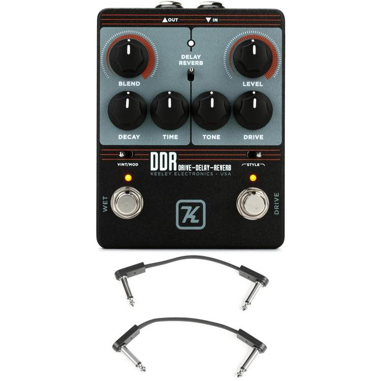Keeley DDR Drive Delay Reverb Pedal with 3 Patch Cables Sweetwater
