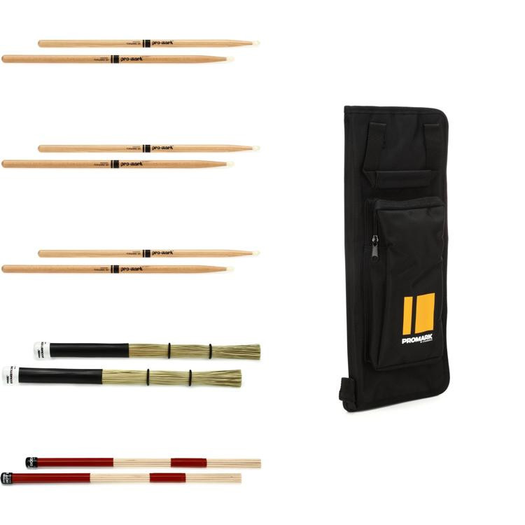 Promark Drumstick Variety Bundle 5A, Nylon Tip Sweetwater
