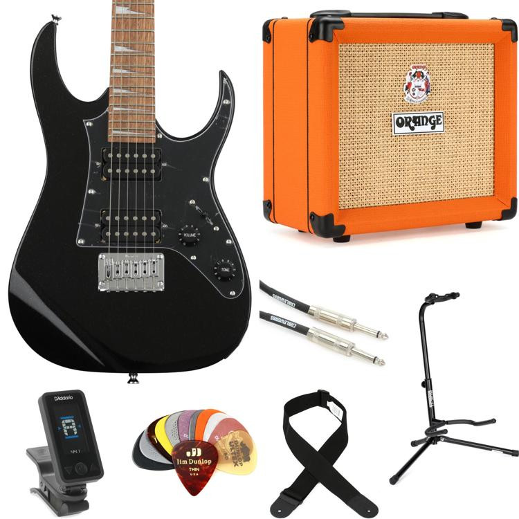 Ibanez miKro GRGM21 Electric Guitar and Orange Crush 20 Amp Essentials