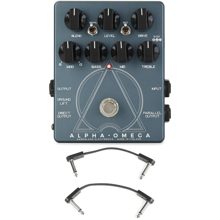 Darkglass Alpha Omega Dual Bass Preamp/OD Pedal with 3 Patch Cables