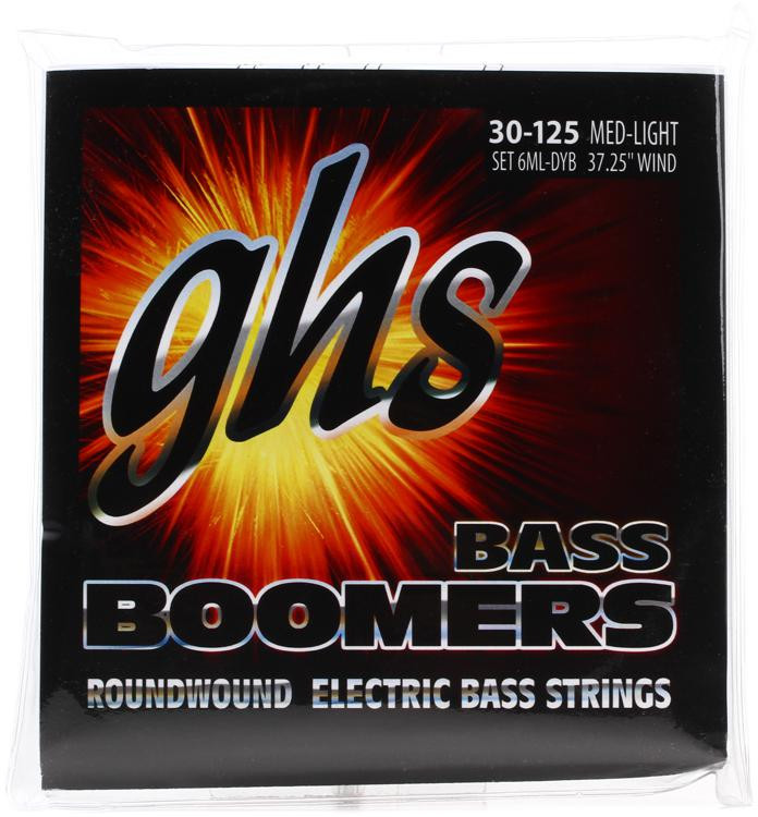 GHS 6MLDYB Bass Boomers Roundwound Electric Bass Guitar Strings .030