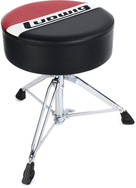 Ludwig Atlas Classic Drum Throne Round, Red/Black Sweetwater
