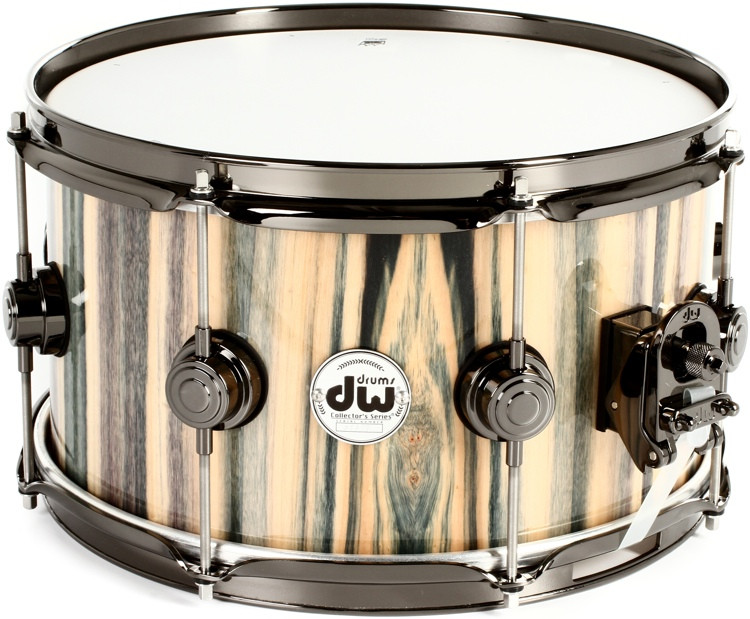 DW Collector's Exotic Maple Mahogany Snare Drum 7x13 Natural Dragon