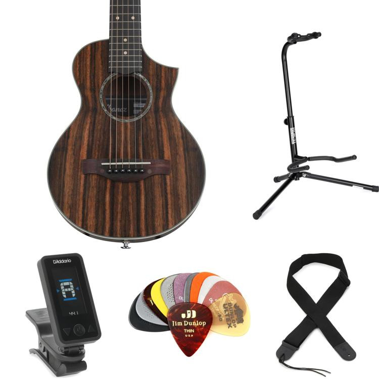 Ibanez EWP13 Acoustic Guitar Essentials Bundle Dark Brown Open Pore Sweetwater