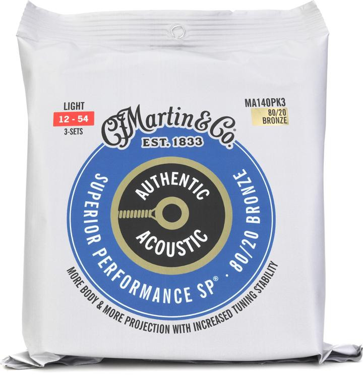 Martin Authentic Superior Performance Acoustic Guitar Strings - 80 20 