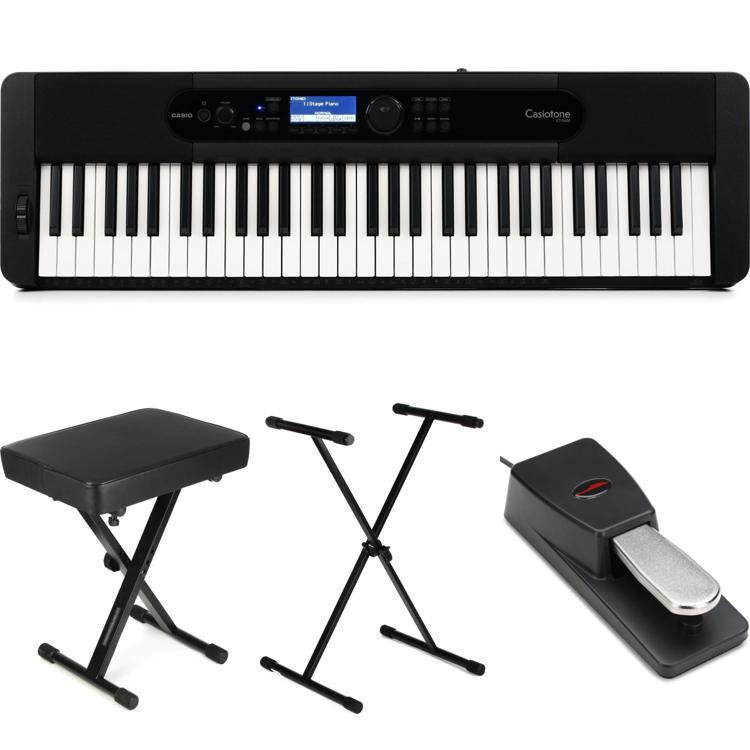 Casio CTS400 61key UltraPortable Arranger Keyboard Essentials Bundle
