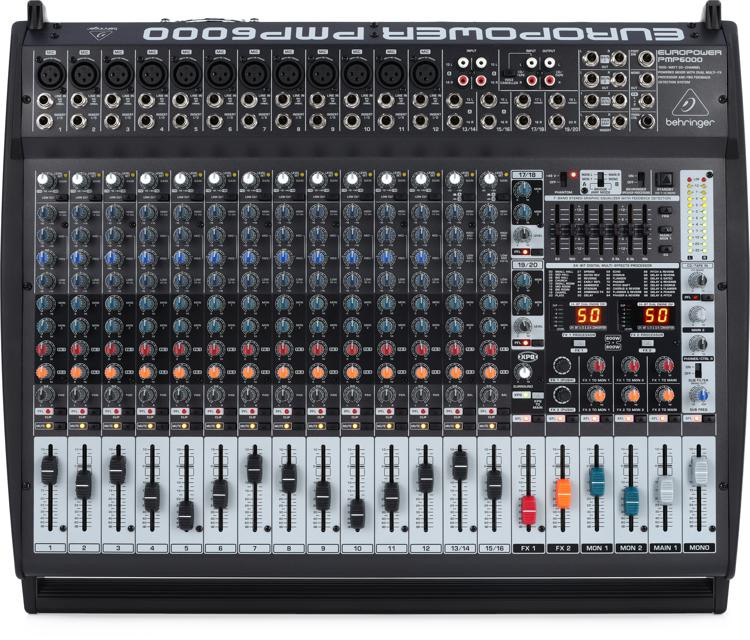 Behringer Europower PMP6000 20-channel 1600W Powered Mixer | Sweetwater