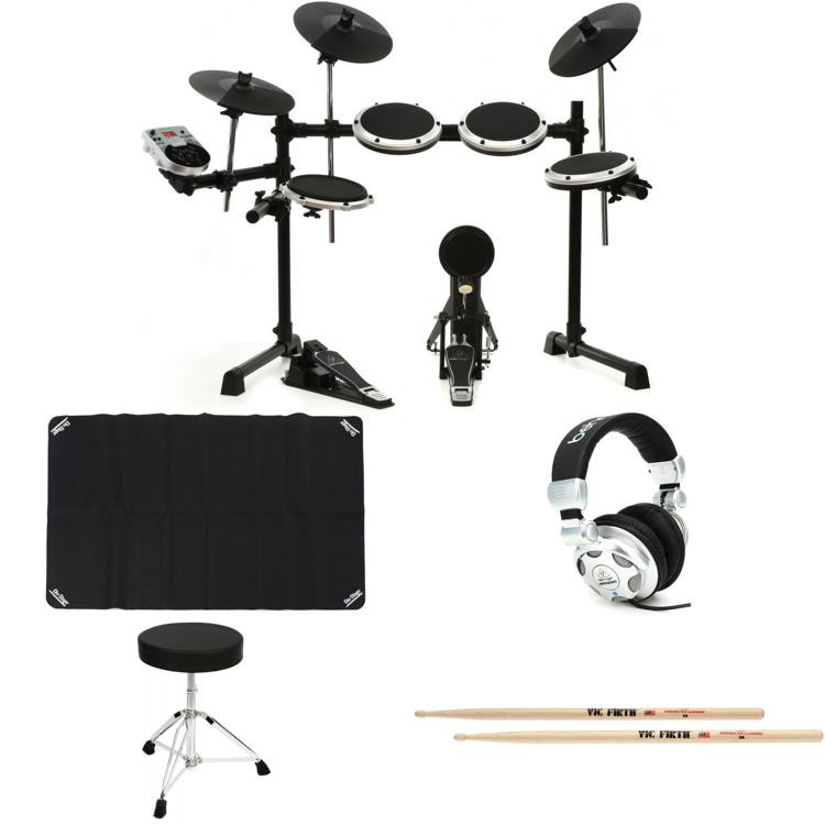 Behringer XD8USB Electronic Drum Set Essentials/Mat/Headphones Bundle ...