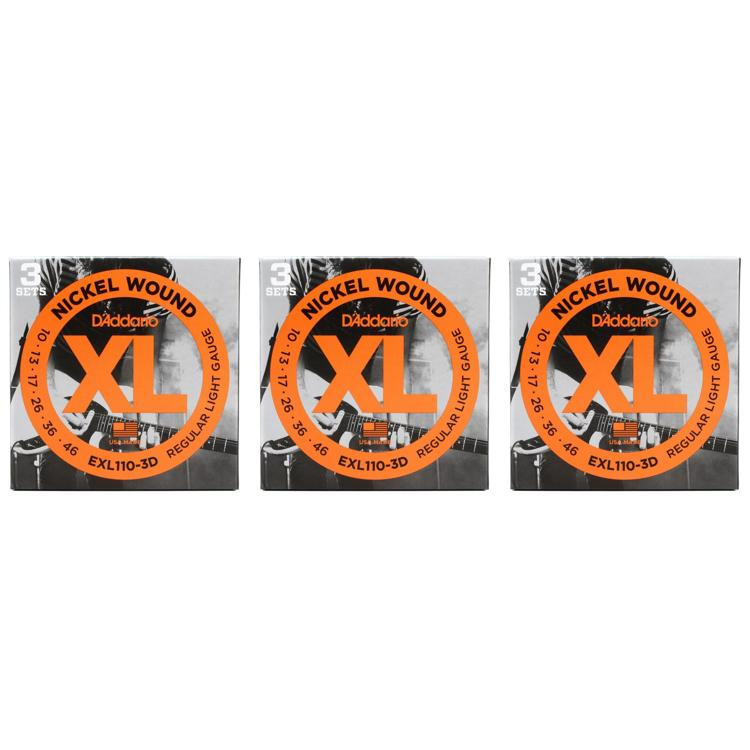 D'Addario EXL110 XL Nickel Wound Electric Guitar Strings .010.046 Regular Light (9pack