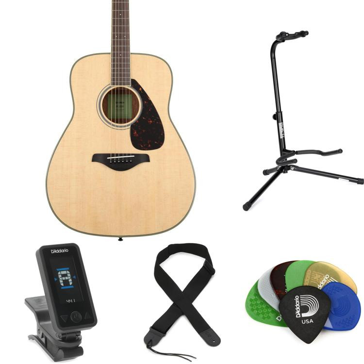 Yamaha FG820 Dreadnought Acoustic Guitar Essentials Bundle - Natural ...