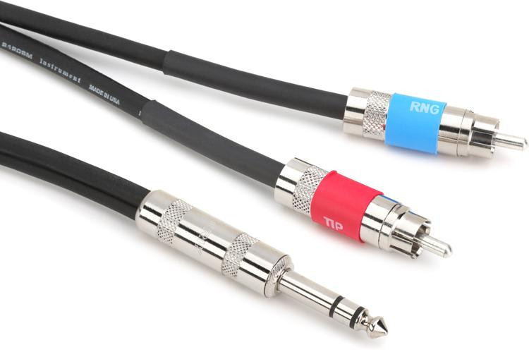 Pro Co IPBQ2R-5 1/4-inch TRS Male to Dual RCA Male Cable - 5 foot ...