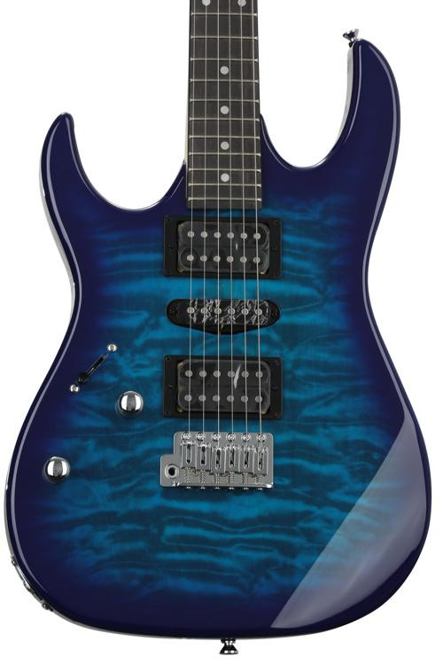 Ibanez Gio GRX70QAL Left-Handed Electric Guitar - Transparent Blue ...