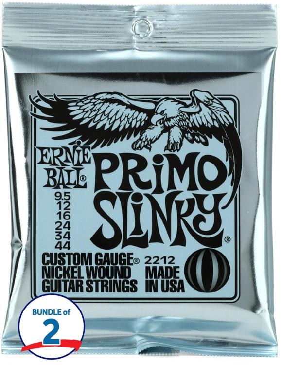 Ernie Ball 2212 Primo Slinky Nickel Wound Electric Guitar Strings (2
