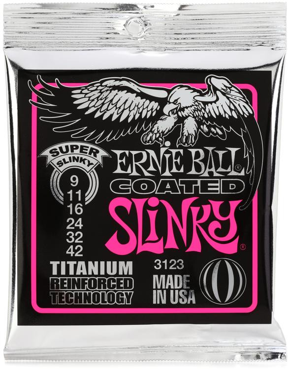 Ernie Ball 3123 Super Slinky Coated Titanium RPS Electric Guitar