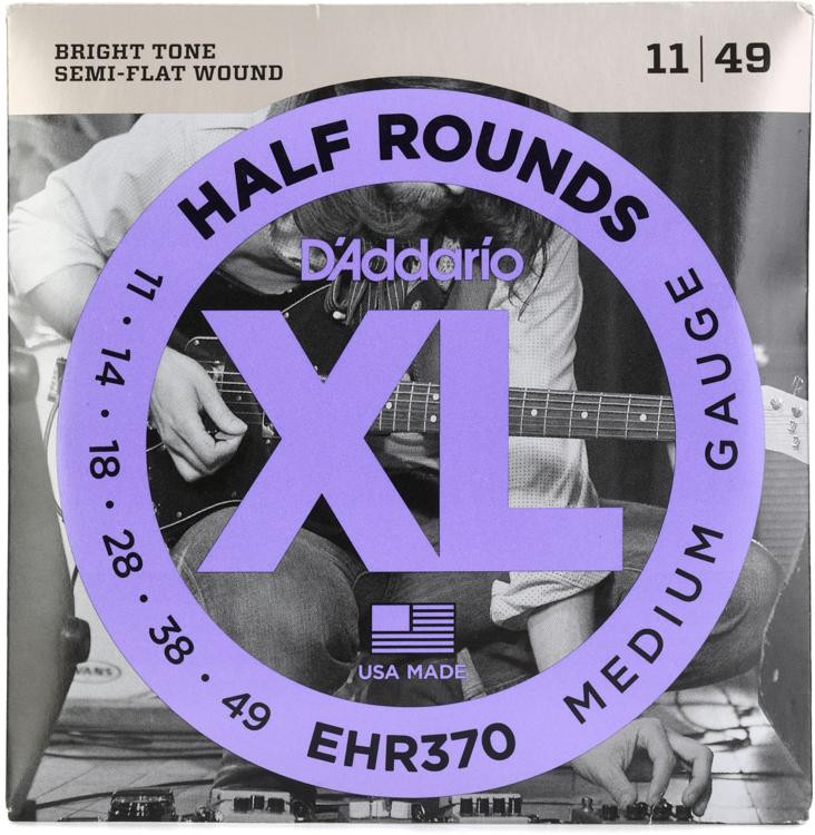 D'Addario EHR370 XL Half Rounds Electric Guitar Strings .011.052