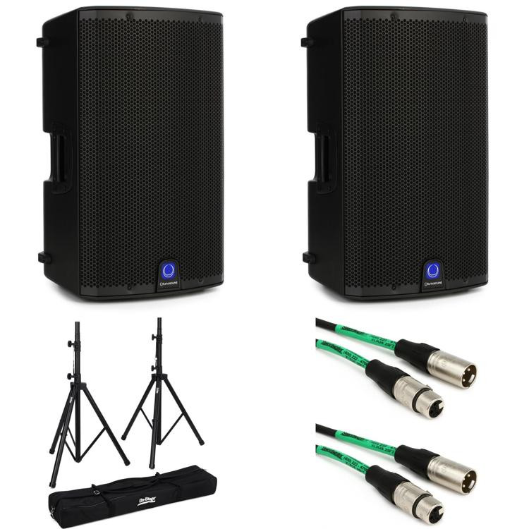 Turbosound iQ12 2500W 12 inch Powered Speaker (Pair) Stand Bundle ...