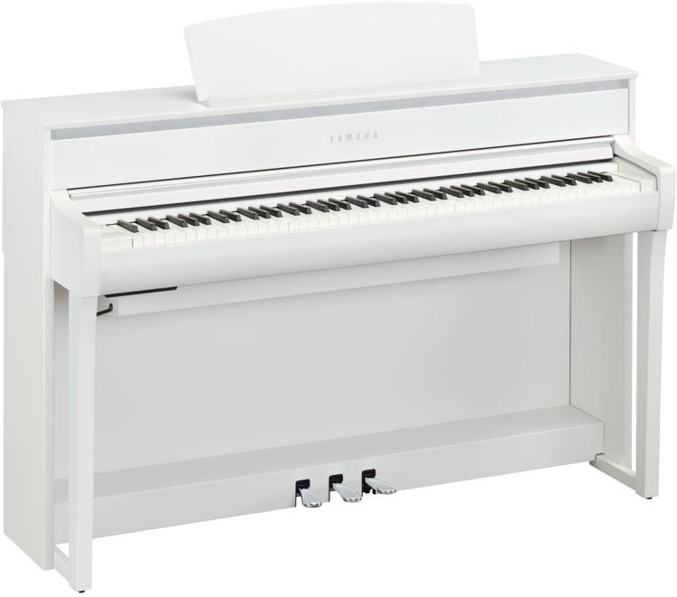 雅马哈Clavinova clp - 775数字直立式钢琴,板凳-哑光白色完成图像1