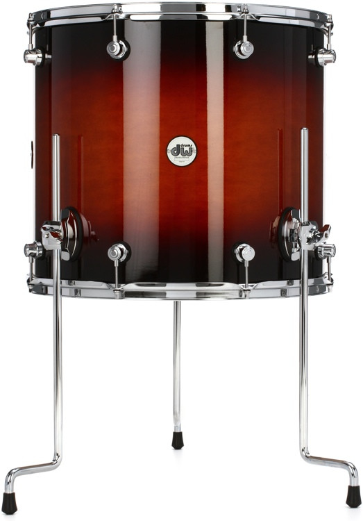 DW Design Series Floor Tom 16 x 18 inch Tobacco Burst Sweetwater