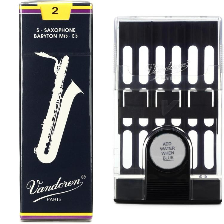 Vandoren SR242 Traditional Baritone Saxophone Reeds with Reed Case 2