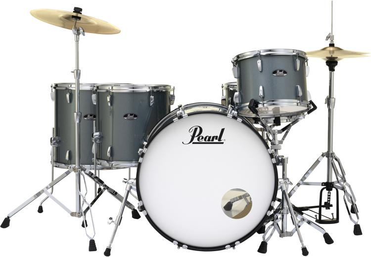 Pearl Roadshow 5-piece Complete Drum Set with Cymbals - Rock, Charcoal ...