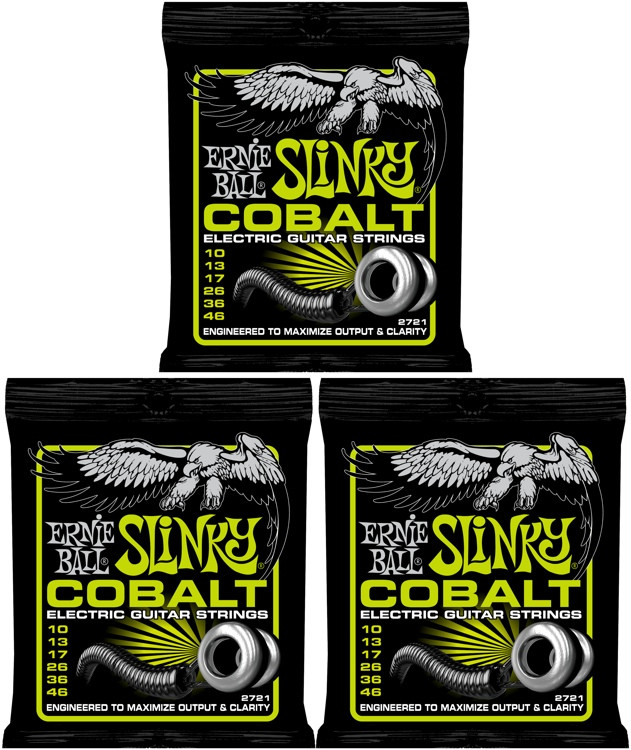 Ernie Ball 2721 Cobalt Regular Slinky Electric Strings 3Pack