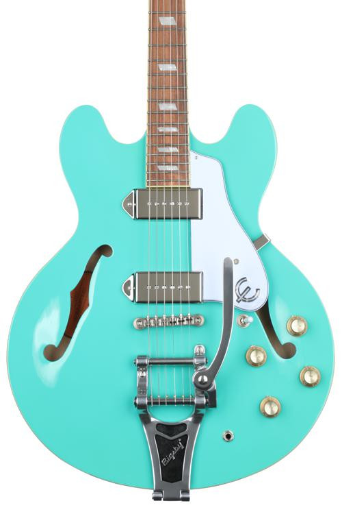 epiphone casino turquoise bigsby